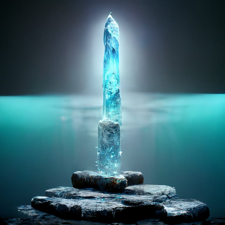 prompthunt: water, spirit, magic, sword, ice stone, 4k