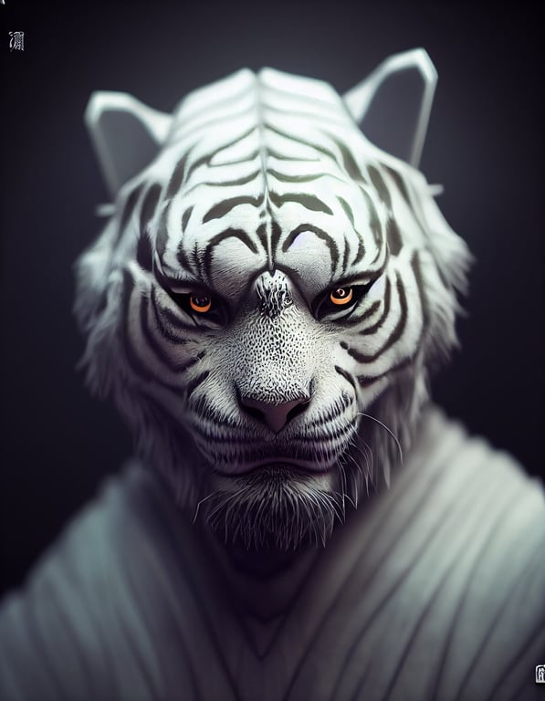 anthropomorphic white tiger