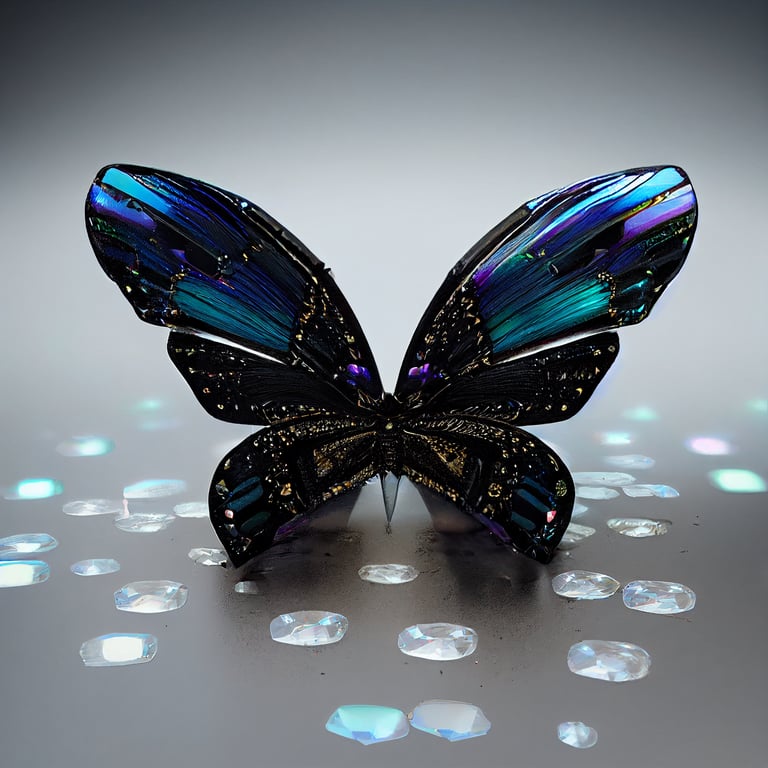 Futuristic Colorful 3D Butterflies · Creative Fabrica