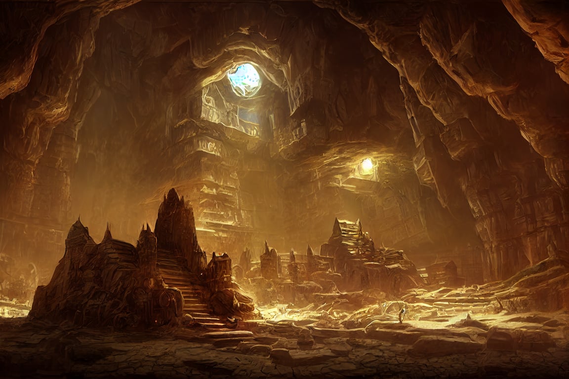 prompthunt Dwarven underground city, Khazad dum,concept art, Fantasy art