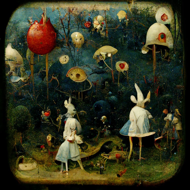 Alice in wonderland heironymus Bosch garden of earthly delights