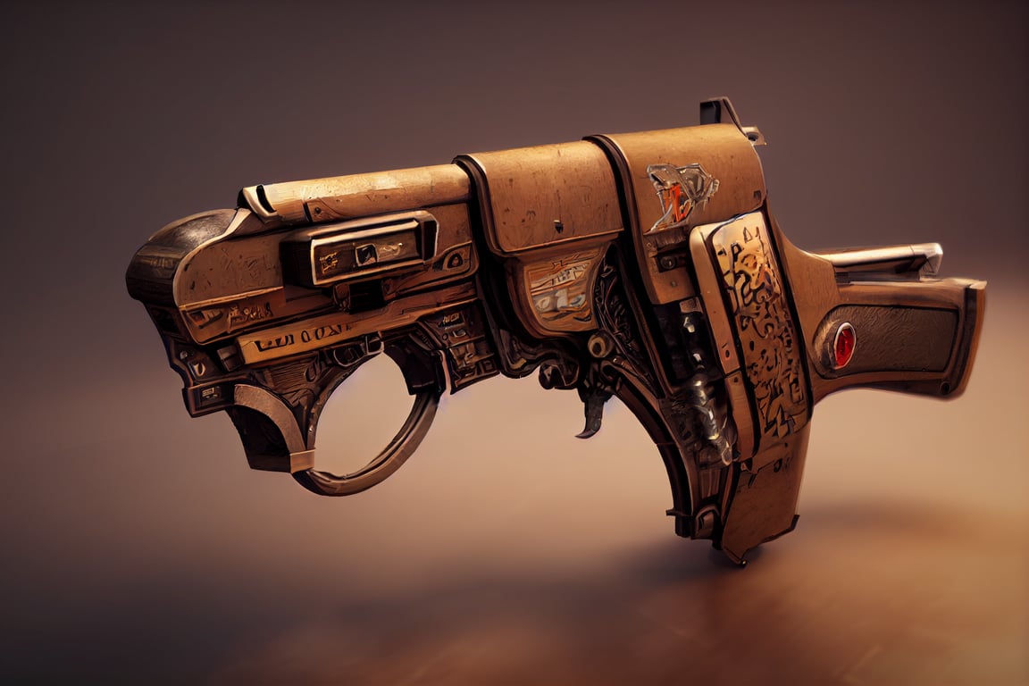 prompthunt antique pistol, cyberpunk 2077 style, overwatch style