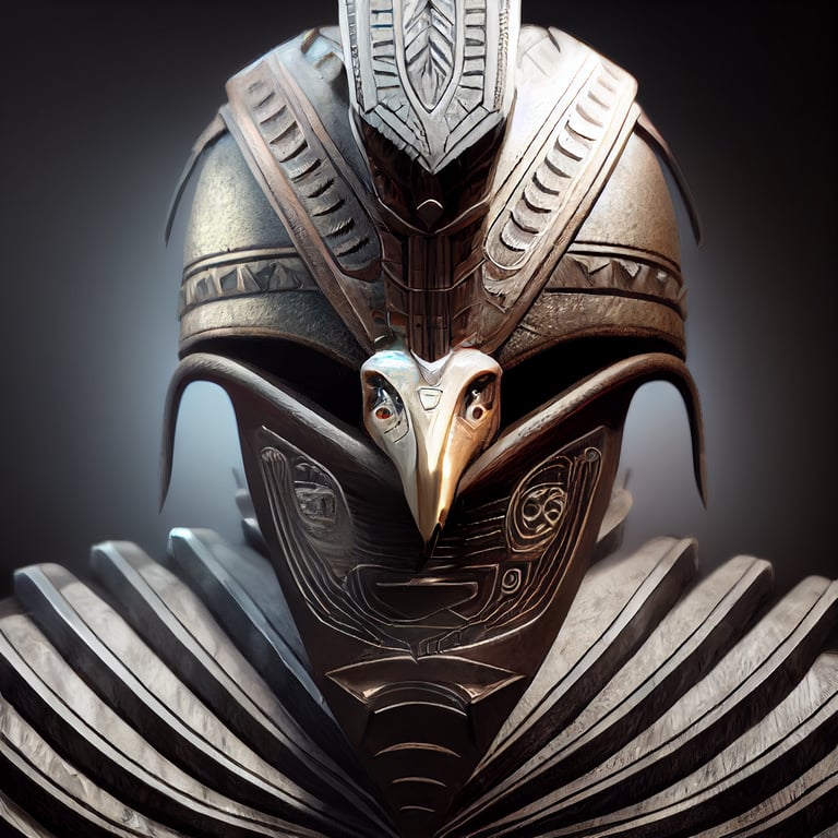 Mayan warrior skull in dragon helmet. Stay fierce! - Leif