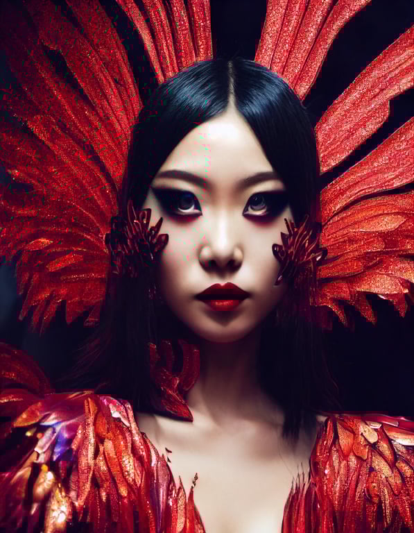 Mujer en un vestido metálico en una fiesta