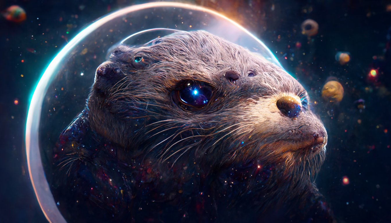 otter in space watching the birth of the universe , ulta detailed, 4k render,