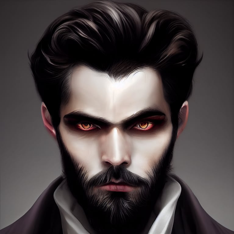 prompthunt: dark haired male vampire with a beard