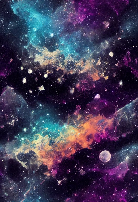 prompthunt: Dark pastel flat outer space print pattern, wallpaper, pastel,  blacklight, sun, moon, stars, nebula, astrological, crystals, black and  white