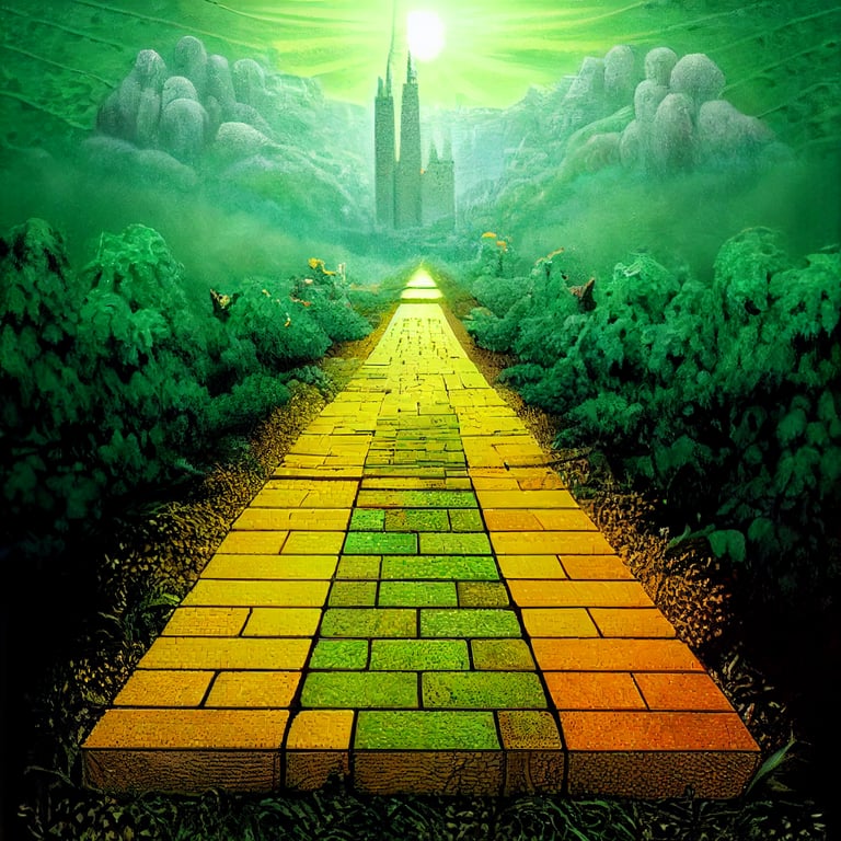 the emerald city wizard of oz yellow brick road