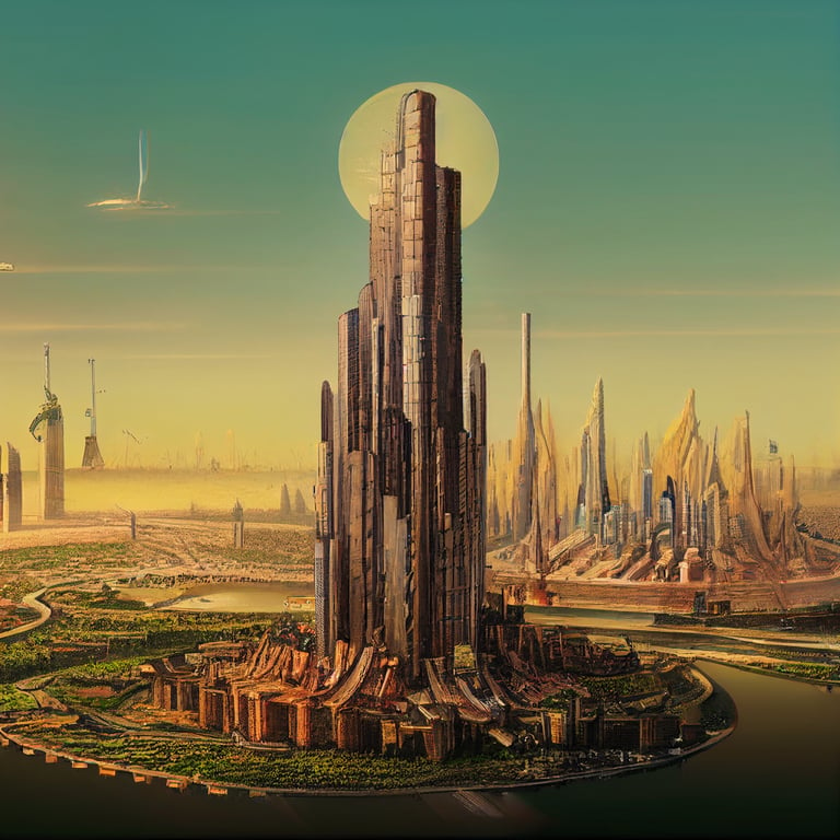 RPG prompt: the streets of a ((solarpunk city)), solar - PromptHero