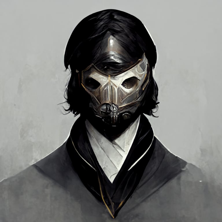 prompthunt: character design, face mask, Dishonored, Corvo