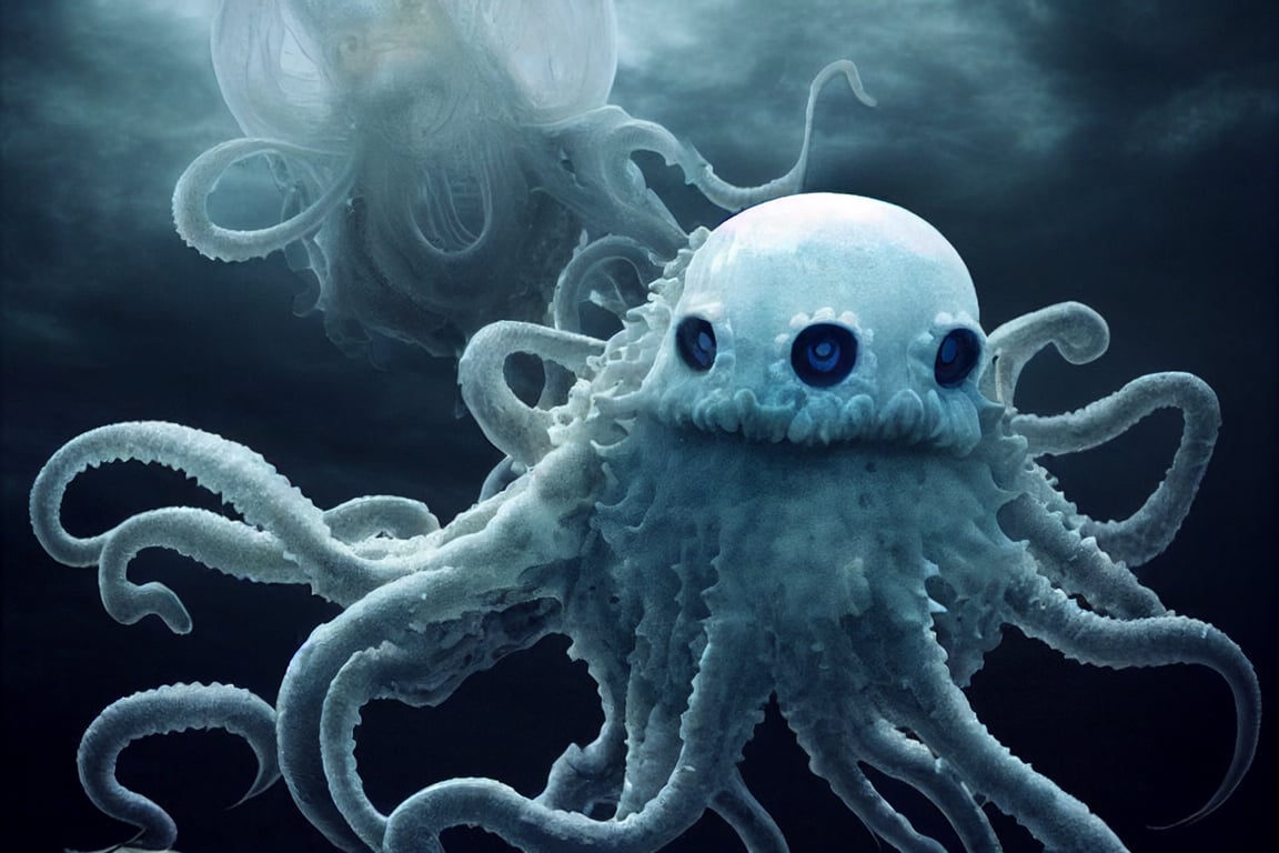 prompthunt ancient dark magical evil jellyfish squid demon god giant