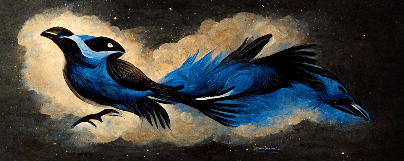 blue jay flying drawing