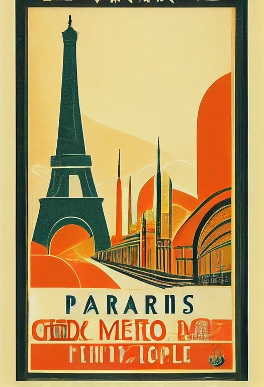 Excelente Lionel Green Street ético prompthunt: paris, vintage poster, art deco style, metro