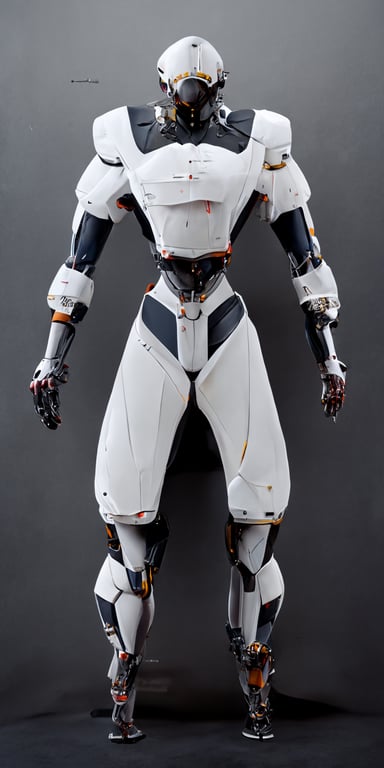 prompthunt: full body humanoid robot mecha, masculine, sleek, simple,  modern, hero pose, action figure, white aerodynamic glossy material, x  machina, 3d render, unreal engine, intricate detail, hyper real