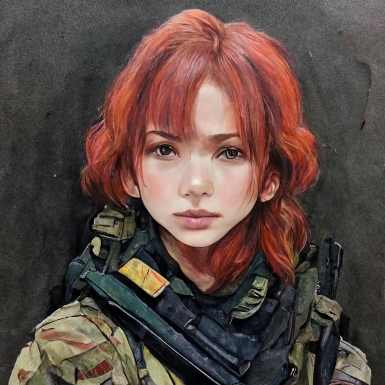 prompthunt: detailed drawing of pretty anime female mercenary with ...
