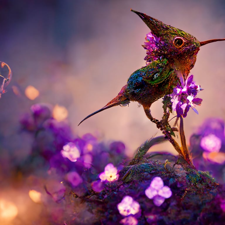 Beautiful Purple Hummingbirds