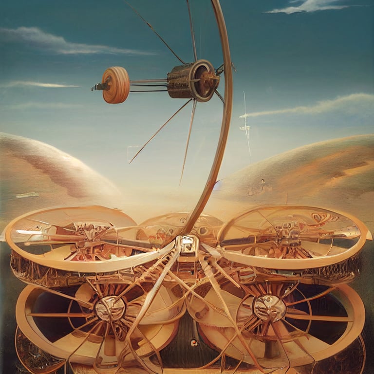 prompthunt: wheels within wheels flying machines from the bible