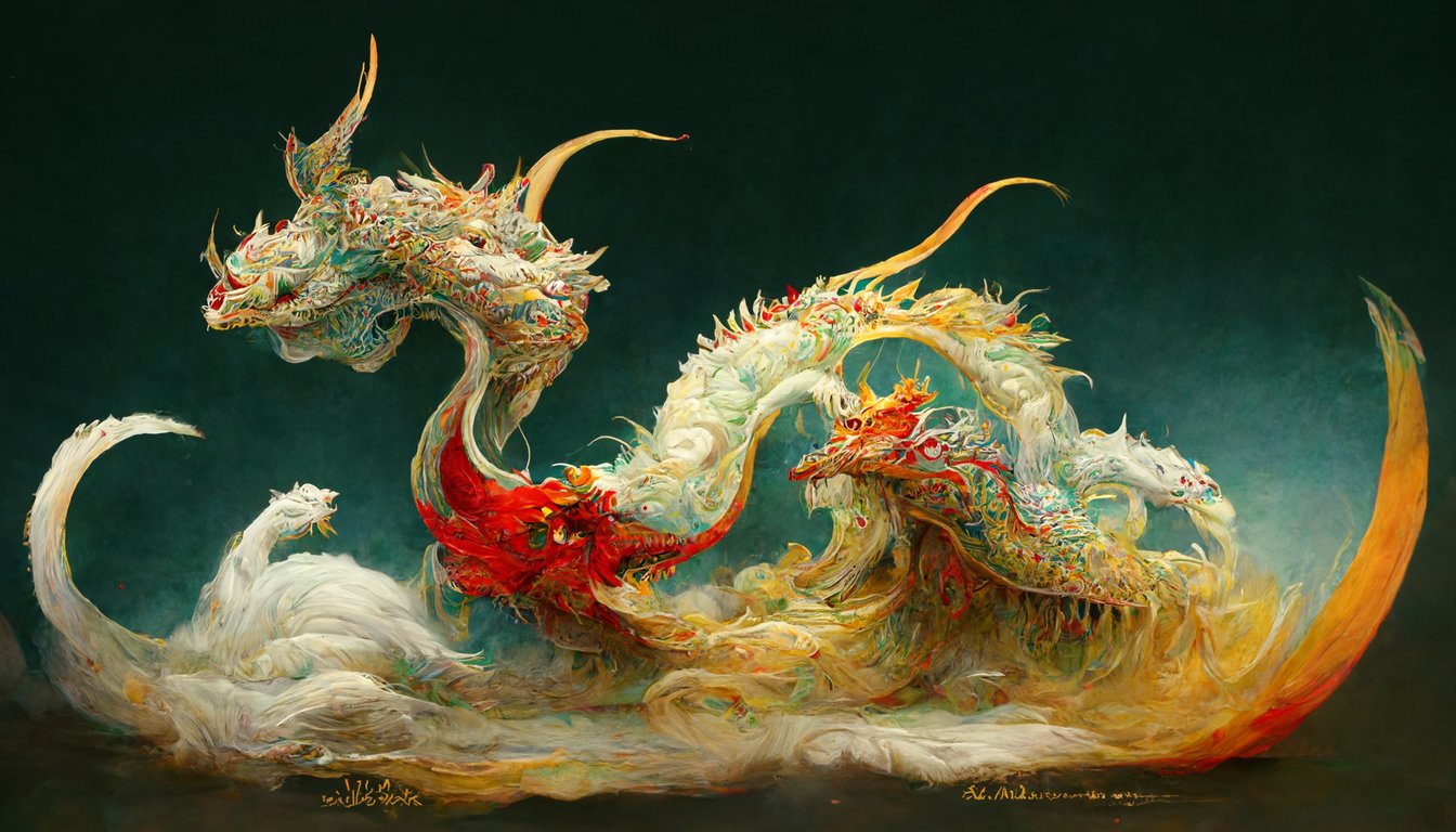 prompthunt chinese dragon and qilin