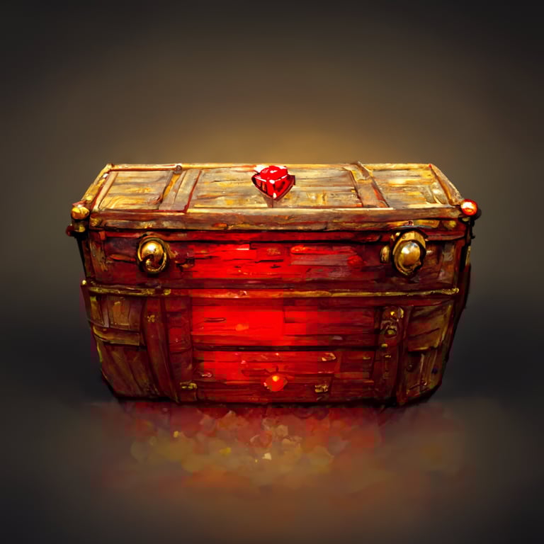 prompthunt a very stupid shiny red treasure chest