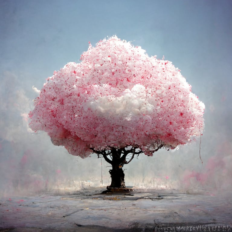prompthunt cherry blossom cotton candy tree