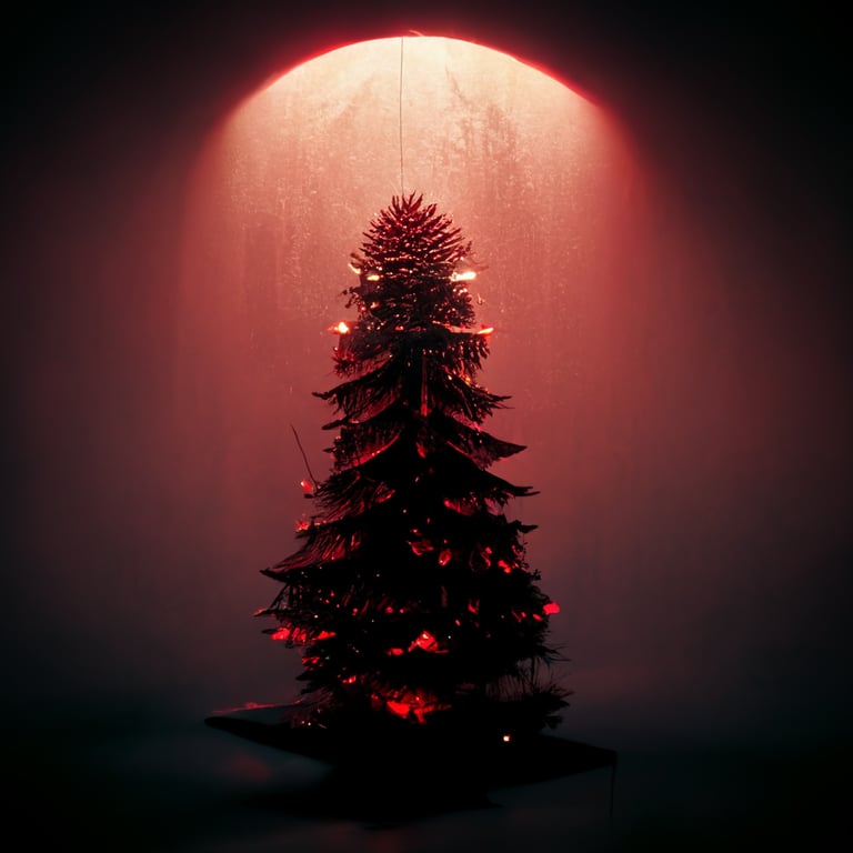 prompthunt: christmas pine tree without decoration, beautiful, octane  render, intricate, cinematic red lighting