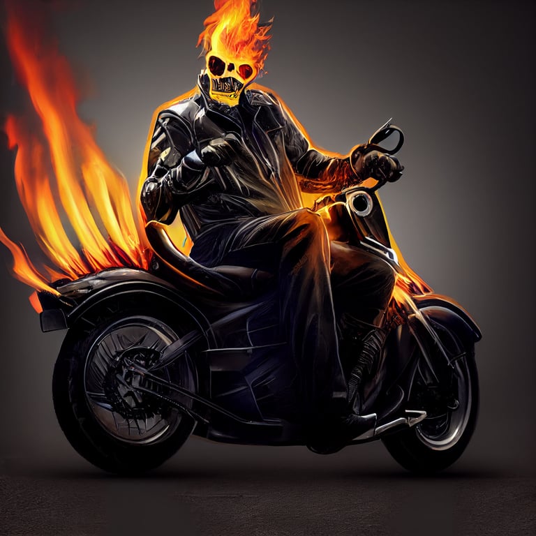 Ghost Rider Motorcycle On Fire