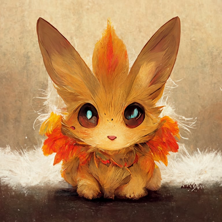 prompthunt: flareon eevee furry cute flareon pokémon fluffy fennekin rabbit  cat
