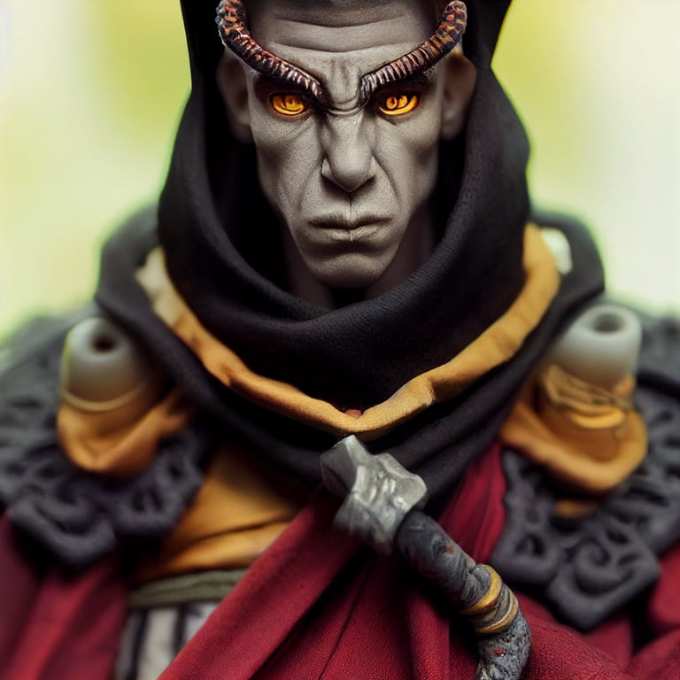 prompthunt male tiefling monk, dungeons and dragons miniature, high detail, photo realistic