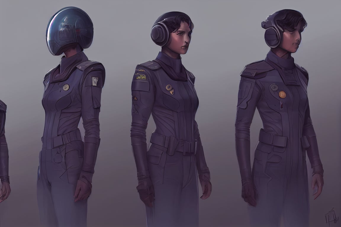 prompthunt: character sketches of sci fi uniforms in the style of mauro  belfiore, pencil, illustration, artstation