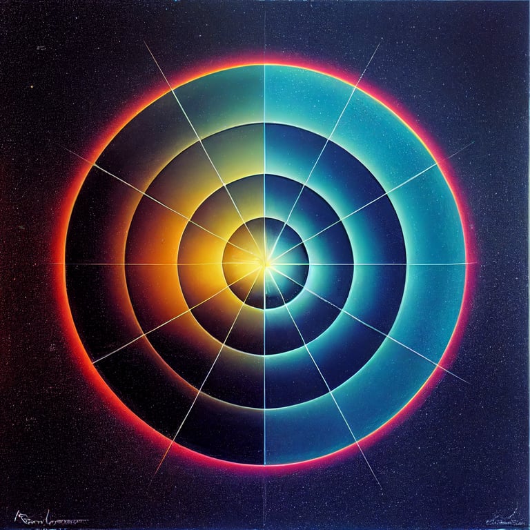 prompthunt intense geometry of the universe, by Rafael Araujo,