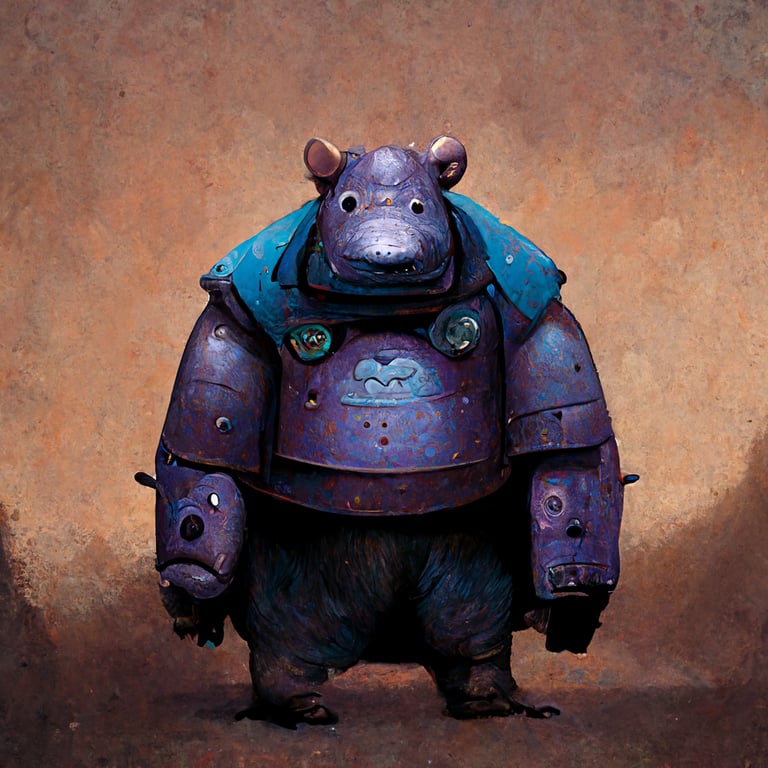 prompthunt: hippo man gruff artificer giff