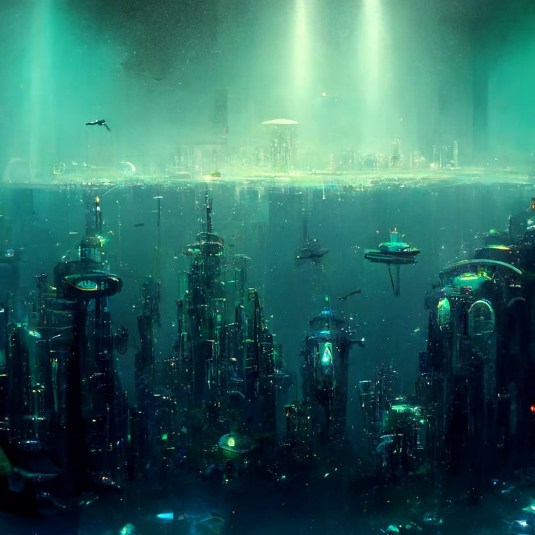 Underwater City Drawing