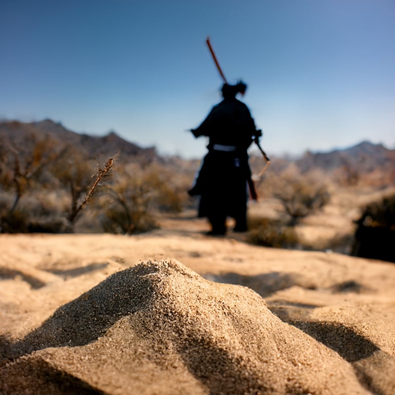 prompthunt kenshi samurai in the great desert, photorealistic, hyper