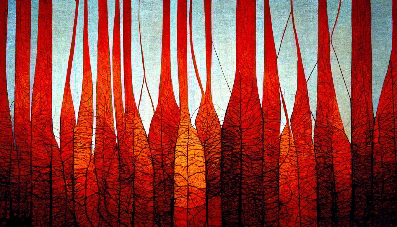 Red Computer Chip Pattern