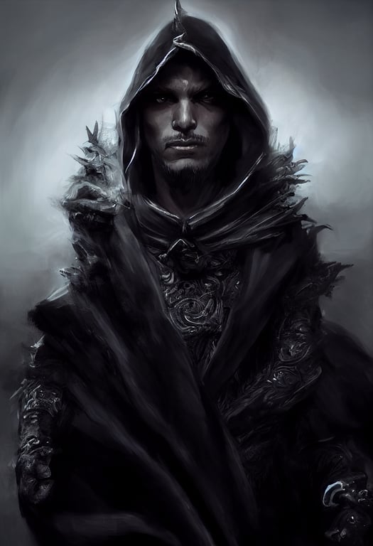 portrait of a male human wearing a rogue cloak, D&D character illustration, brooding fantasy, dark, concept art, wielding two spectral daggers, highly detailed, detailed Daggers, immense depth, Realistic Super Detail, 16k HDR, intricate design, intricate and high contrast detailed, hyper ornate details, cinematic lighting, volumetric lighting, Atmospheric Lighting, unreal engine, octane render, complex, enhanced, realistic, 8k, cinematic lighting, photorealistic render, 3ds Max, extremely detailed and intrincaste, center composition, elegant, unreal engine 5, octane render, extremely contrast, symmetrical, clouds in perspective, intricate details, photo realistic, extremely ornate , octane render, Unreal Engine, by Weta Digital, by Wêtà FX, by WLOP, Cinematic, Color Grading, Editorial Photography, Photography, Photoshoot, Shot on 70mm, Ultra-Wide Angle, Depth of Field, DOF, Tilt Blur, Shutter Speed 1/1000, F/22, Gamma, White Balance, Light, High Contrast, 5D, Multiverse, 32k, Super-Resolution, Megapixel, ProPhoto RGB, VR, Backlight, Incandescent, Moody Lighting, Cinematic Lighting, Volumetric, Contre-Jour, Rembrandt Lighting, Split Lighting, Beautiful Lighting, Accent Lighting, Global Illumination, Lumen Global Illumination, Scattering, Glowing, Shadows, Rough, Shimmering, Ray Tracing Reflections, Lumen Reflections, CGI, VFX, SFX, insanely detailed and intricate, hypermaximalist, elegant, hyper realistic, super detailed, photography, 8k