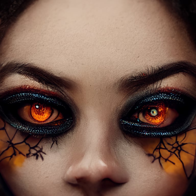 prompthunt: Halloween, a lot of eyeballs, Girl, fancy makeup, eyes, 4k,  highquality