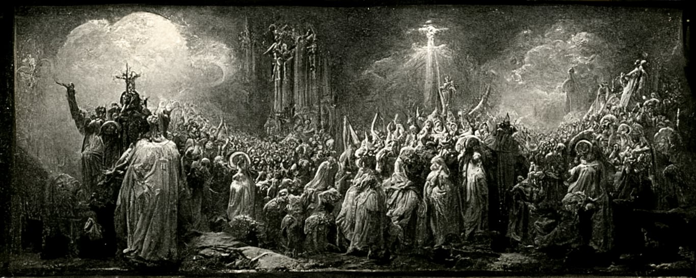prompthunt Gustave Doré Triumph Of Christianity Over Paganism 1899 Romanticsm