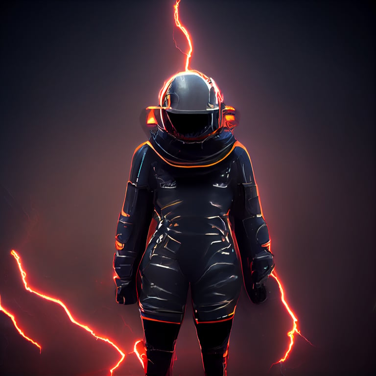 Red Futuristic Space Suit