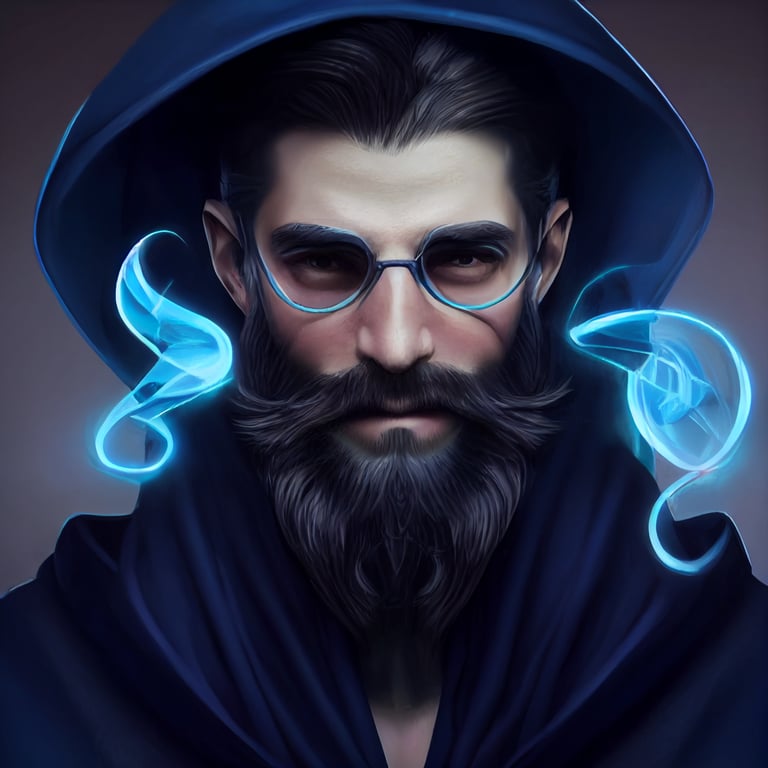 Skinny handsome man, WIZARD CASTING A SPELL, blue robes, long beard, arcane magic, DND WIZARD VIBES, Overwatch style 4k ultra realistic
