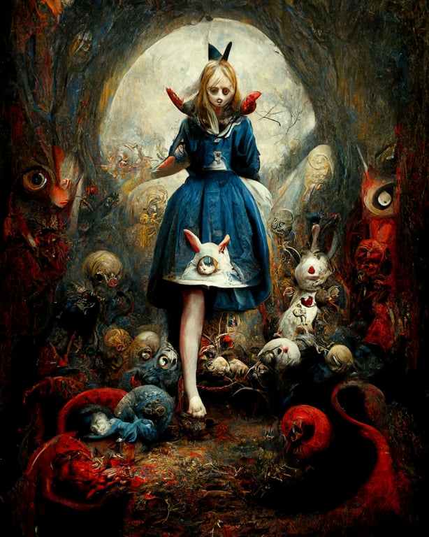 prompthunt: Alice in wonderland, Alice as a nightmare, demonic ...