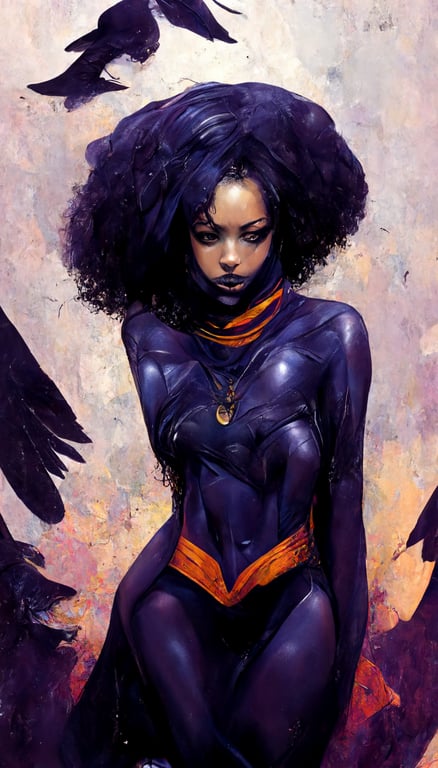 prompthunt: beautiful black woman, DC comics raven, hot,