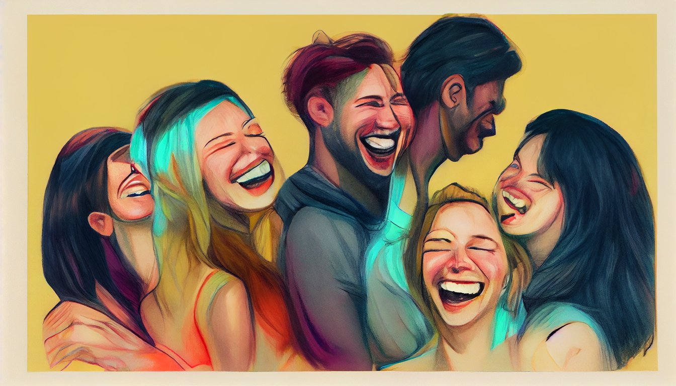 People Laughing Drawing