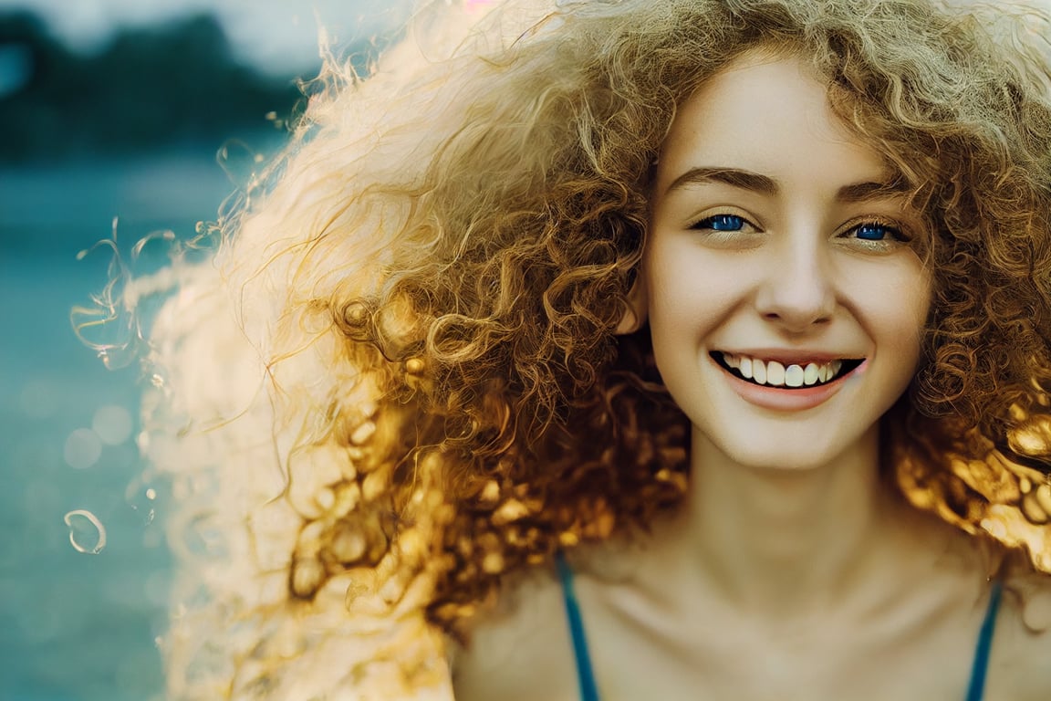 Realist Woman Looking Out Window Wet Face Models Long Fluffy Blond Curly  Hair Chiseled Jawline Stunning Large Format Torn Humid Rainy Outside Muse  Soft Filtered Outdoor Lighting, Generative Ai Stock Photo, Picture