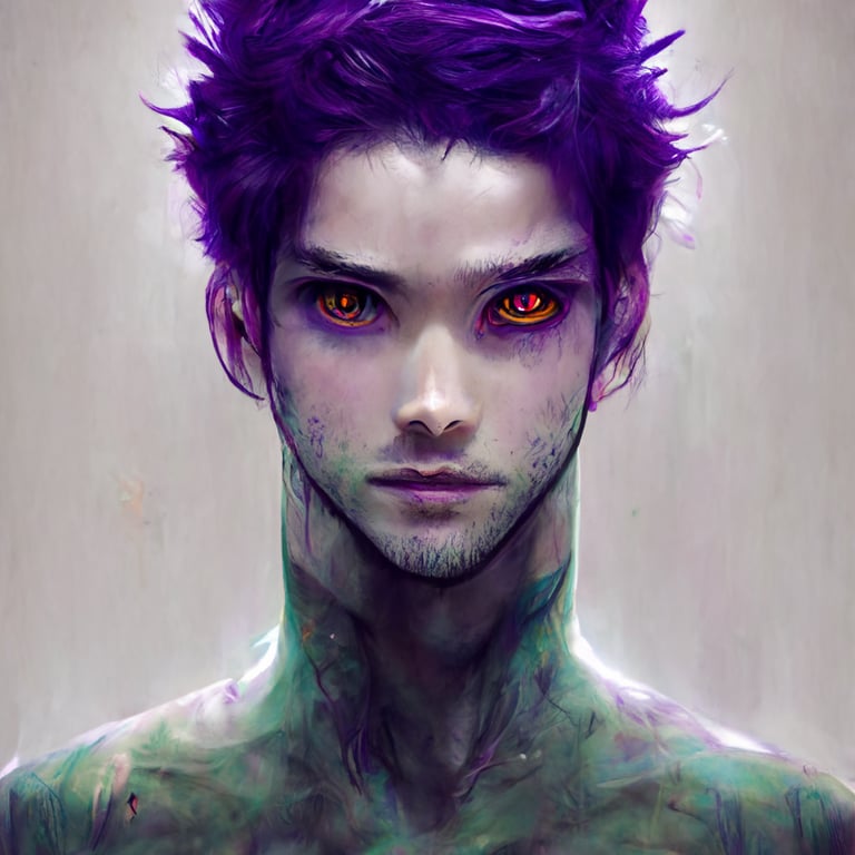 Purple Hair Green Eyes Anime
