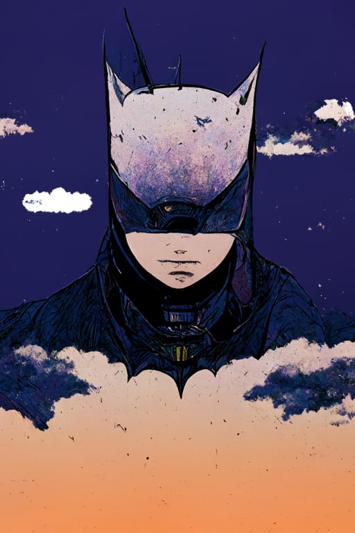 prompthunt: Batman portrait, suit, colored COVER manga ,roof, night, stared  sky, batman logo [seinen manga],[ in the style of Katsuhiro Ôtomo, Makoto  Yukimura, Hitoshi Iwaaki ]
