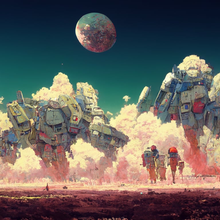 prompthunt: mobile suit gundam, space colony