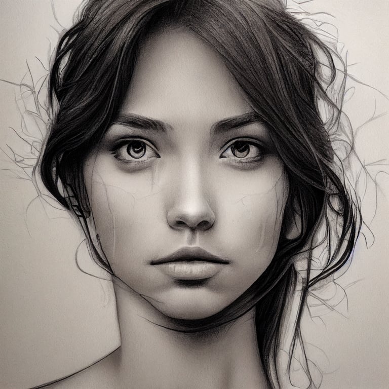 prompthunt: amazing stick figure drawing of a beautiful female pencil on  paper