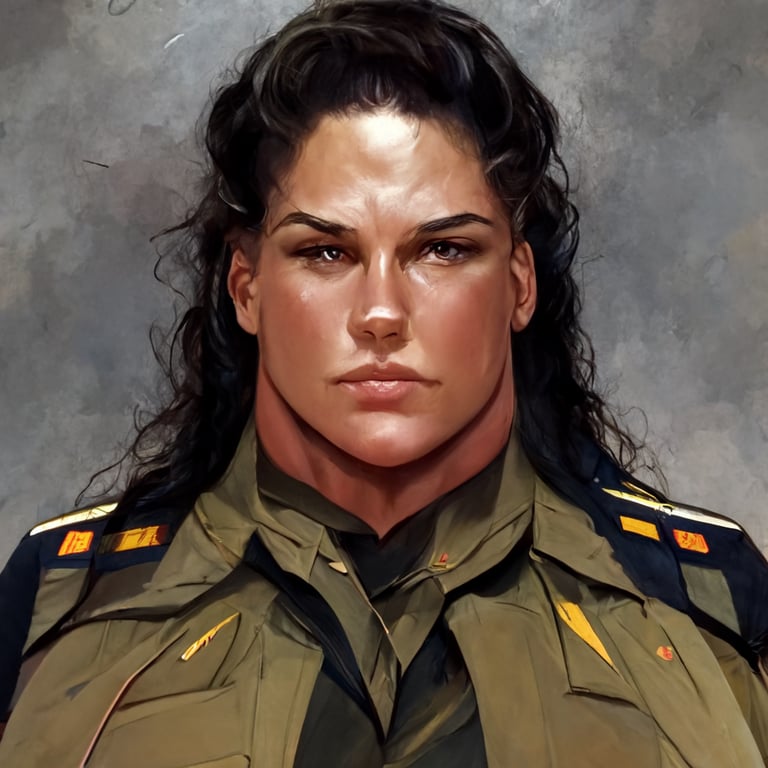 prompthunt Military officer swag cruel large beautiful butch looking