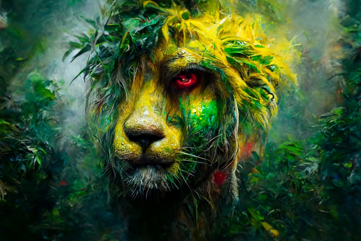 Green Lion Roaring