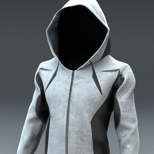 A 3d render of a, futuristic hoodie, Dark background, Digital art, Digital Wearable, Metaverse clothing